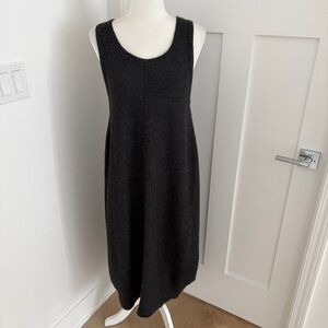 Peruvian Connection Baby Alpaca Wool Artisan Knit Midi Dress Women’s M Gray*Q8